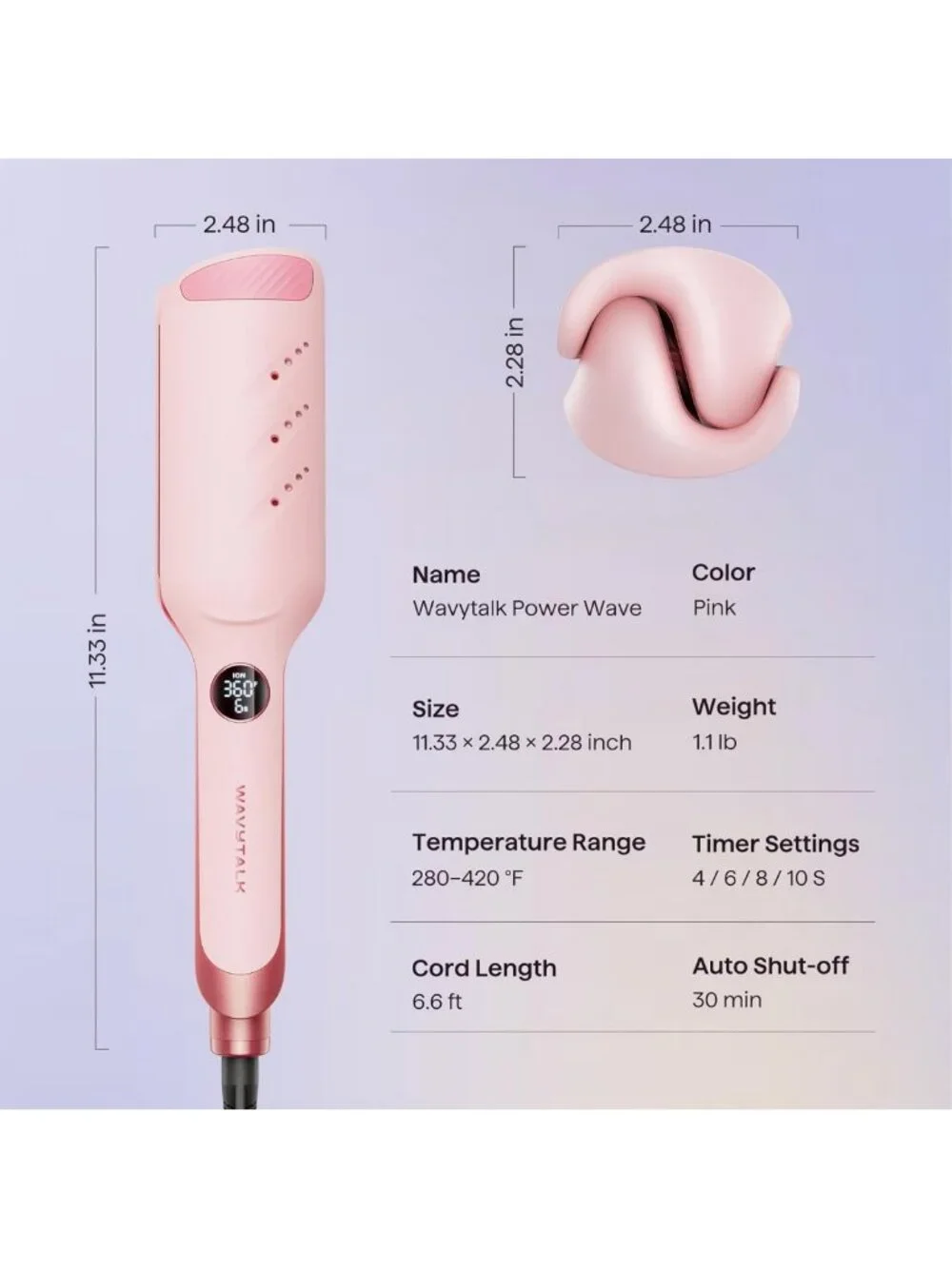 Ionic Hair Waver & Crimper for Beach Waves | Less Heat Damage, Frizz Control